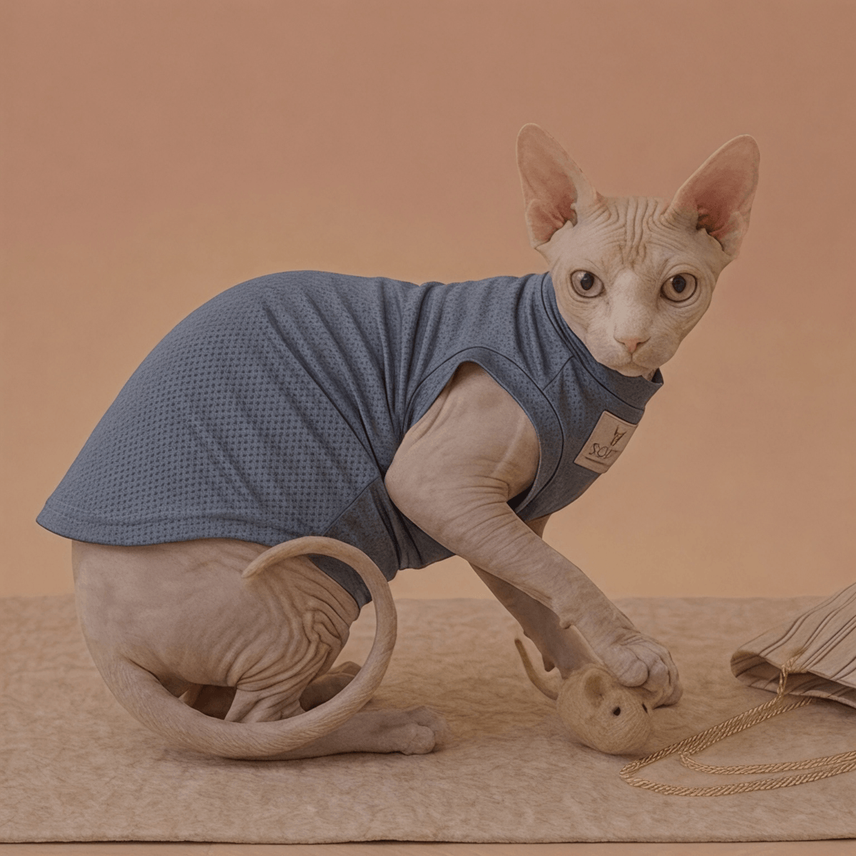 vêtement anti-UV pour Sphynx certifié UPF50 + bleu ardoise